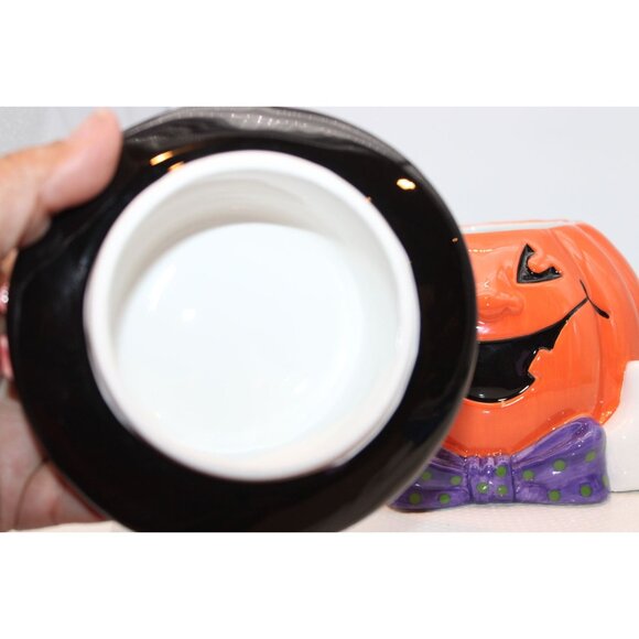 Cookie/Candy Jar - Derby Pumpkin - Fitz & Floyd - 8" - Picture 7 of 8